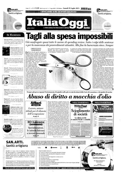 Italia oggi : quotidiano di economia finanza e politica